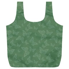 Asparagus Green Butterfly Print Full Print Recycle Bag (xxxl) by SpinnyChairDesigns