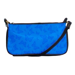 Cornflower Blue Butterfly Print Shoulder Clutch Bag by SpinnyChairDesigns