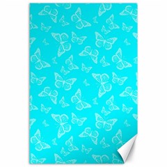 Aqua Blue Butterfly Print Canvas 24  X 36  by SpinnyChairDesigns