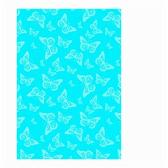 Aqua Blue Butterfly Print Small Garden Flag (two Sides) by SpinnyChairDesigns