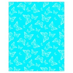 Aqua Blue Butterfly Print Drawstring Bag (small) by SpinnyChairDesigns