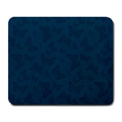 Indigo Dye Blue Butterfly Pattern Large Mousepads by SpinnyChairDesigns