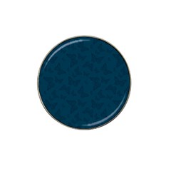 Indigo Dye Blue Butterfly Pattern Hat Clip Ball Marker by SpinnyChairDesigns