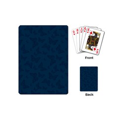 Indigo Dye Blue Butterfly Pattern Playing Cards Single Design (mini) by SpinnyChairDesigns
