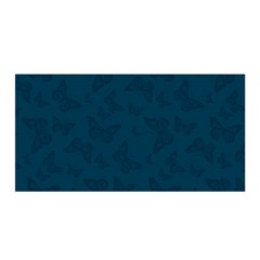 Indigo Dye Blue Butterfly Pattern Satin Wrap