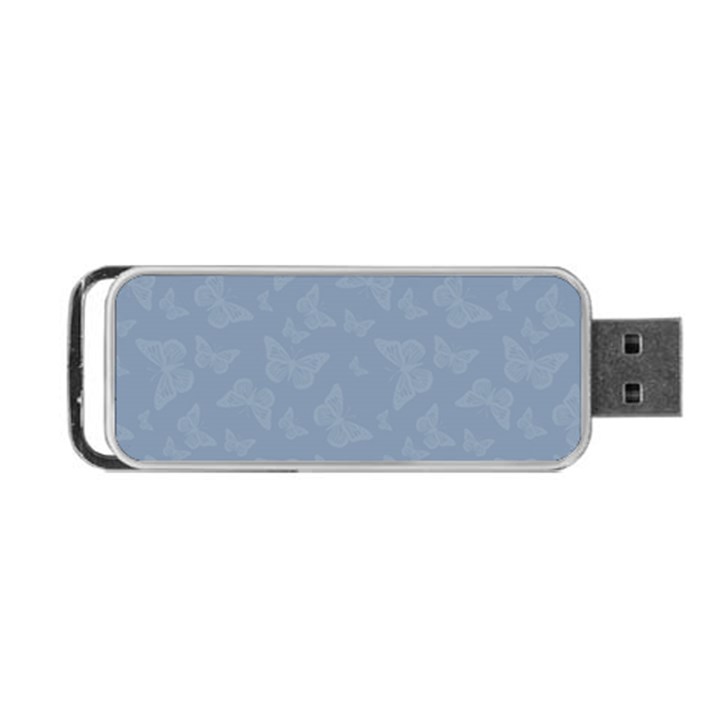 Faded Blue Butterfly Print Portable USB Flash (Two Sides)