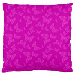 Fuchsia Butterfly Print  Standard Flano Cushion Case (one Side) by SpinnyChairDesigns