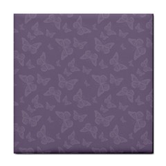 Grape Compote Butterfly Print Tile Coaster by SpinnyChairDesigns