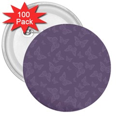 Grape Compote Butterfly Print 3  Buttons (100 Pack)  by SpinnyChairDesigns