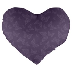 Grape Compote Butterfly Print Large 19  Premium Flano Heart Shape Cushions by SpinnyChairDesigns