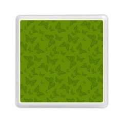 Avocado Green Butterfly Print Memory Card Reader (square) by SpinnyChairDesigns