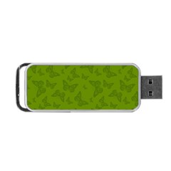 Avocado Green Butterfly Print Portable Usb Flash (one Side) by SpinnyChairDesigns