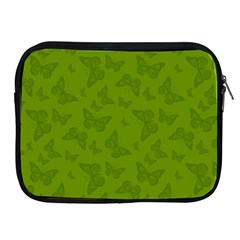 Avocado Green Butterfly Print Apple Ipad 2/3/4 Zipper Cases by SpinnyChairDesigns