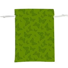 Avocado Green Butterfly Print  Lightweight Drawstring Pouch (xl) by SpinnyChairDesigns