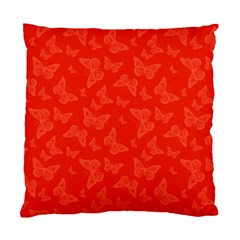 Vermilion Red Butterfly Print Standard Cushion Case (one Side) by SpinnyChairDesigns