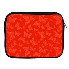 Vermilion Red Butterfly Print Apple Ipad 2/3/4 Zipper Cases by SpinnyChairDesigns