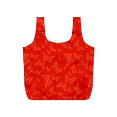 Vermilion Red Butterfly Print Full Print Recycle Bag (s) by SpinnyChairDesigns