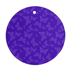 Violet Purple Butterfly Print Ornament (round) by SpinnyChairDesigns