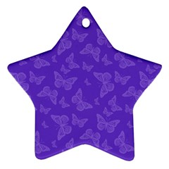 Violet Purple Butterfly Print Star Ornament (two Sides) by SpinnyChairDesigns