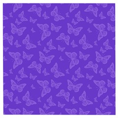 Violet Purple Butterfly Print Wooden Puzzle Square by SpinnyChairDesigns