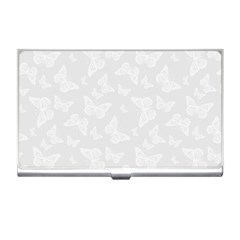 Wedding White Butterfly Print Business Card Holder by SpinnyChairDesigns