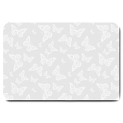 Wedding White Butterfly Print Large Doormat  by SpinnyChairDesigns