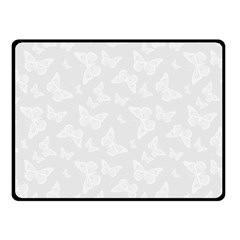 Wedding White Butterfly Print Double Sided Fleece Blanket (small)  by SpinnyChairDesigns