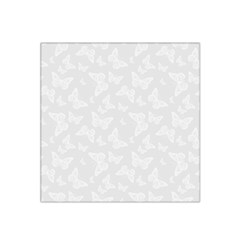 Wedding White Butterfly Print Satin Bandana Scarf by SpinnyChairDesigns