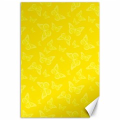 Lemon Yellow Butterfly Print Canvas 12  X 18  by SpinnyChairDesigns