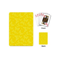Lemon Yellow Butterfly Print Playing Cards Single Design (mini) by SpinnyChairDesigns