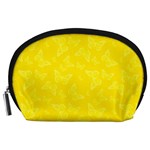 Lemon Yellow Butterfly Print Accessory Pouch (Large) Front