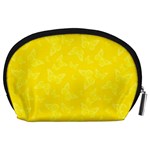 Lemon Yellow Butterfly Print Accessory Pouch (Large) Back