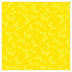 Lemon Yellow Butterfly Print Long Sheer Chiffon Scarf 