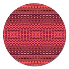 Boho Bittersweet Pink  Magnet 5  (round) by SpinnyChairDesigns