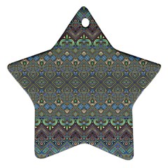 Boho Sweetheart Pattern Star Ornament (two Sides) by SpinnyChairDesigns