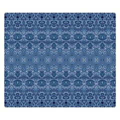 Boho Denim Blue Double Sided Flano Blanket (small)  by SpinnyChairDesigns