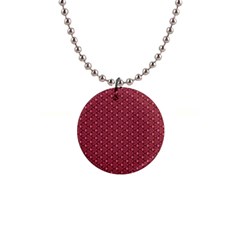Boho Wine Floral Print 1  Button Necklace