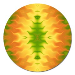 Lemon Lime Tie Dye Magnet 5  (round) by SpinnyChairDesigns