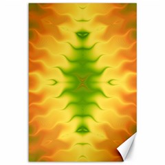 Lemon Lime Tie Dye Canvas 12  X 18  by SpinnyChairDesigns