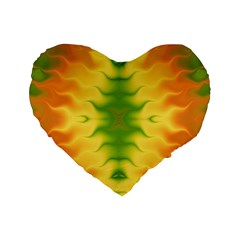 Lemon Lime Tie Dye Standard 16  Premium Heart Shape Cushions