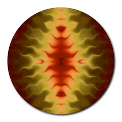 Red Gold Tie Dye Round Mousepads by SpinnyChairDesigns