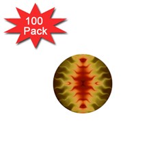 Red Gold Tie Dye 1  Mini Buttons (100 Pack) 