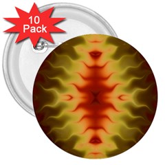 Red Gold Tie Dye 3  Buttons (10 Pack) 