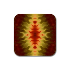 Red Gold Tie Dye Rubber Square Coaster (4 Pack) 