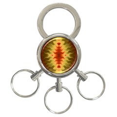 Red Gold Tie Dye 3-ring Key Chain