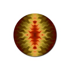Red Gold Tie Dye Rubber Coaster (round) 