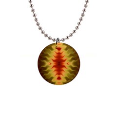 Red Gold Tie Dye 1  Button Necklace by SpinnyChairDesigns