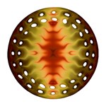 Red Gold Tie Dye Round Filigree Ornament (Two Sides) Back