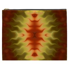 Red Gold Tie Dye Cosmetic Bag (xxxl) by SpinnyChairDesigns