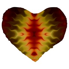 Red Gold Tie Dye Large 19  Premium Heart Shape Cushions